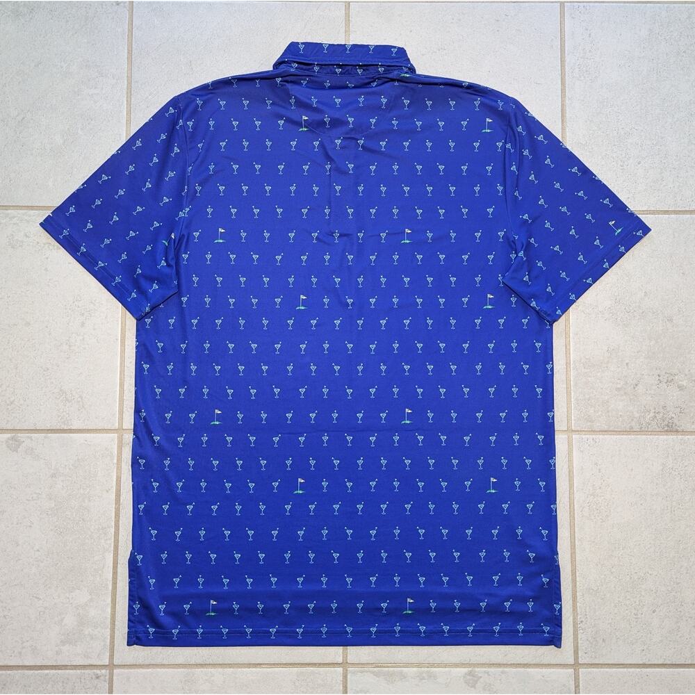 RLX Ralph Lauren Men's Medium Golf Shirt Polo Blue 19th Hole Martini Pint - Picture 6 of 6